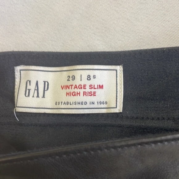 GAP Women's High Rise Faux Leather Slim Fit Jeans in Black Size 29/8s NWT $79 - Picture 4 of 4